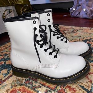 White Doc Martens, womens 9